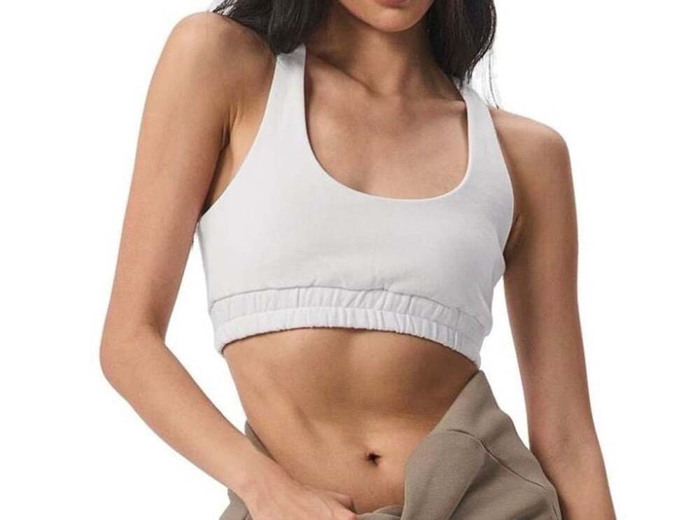 Old Navy Active Dynamic Fleece Sweatshirt Sports Bra White Size Medium